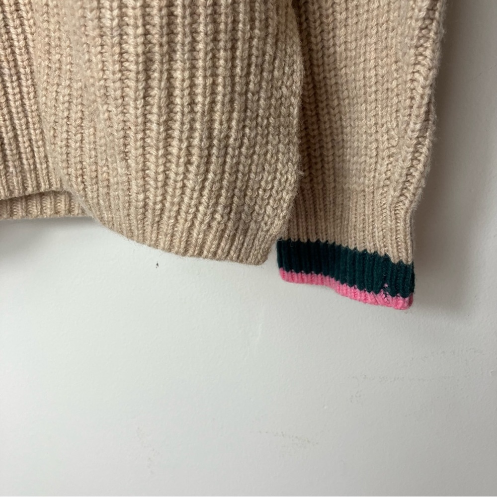 Madewell Tipped Forrest V-Neck Oversized Wool-Blend Sweater Medium - Picture 5 of 9